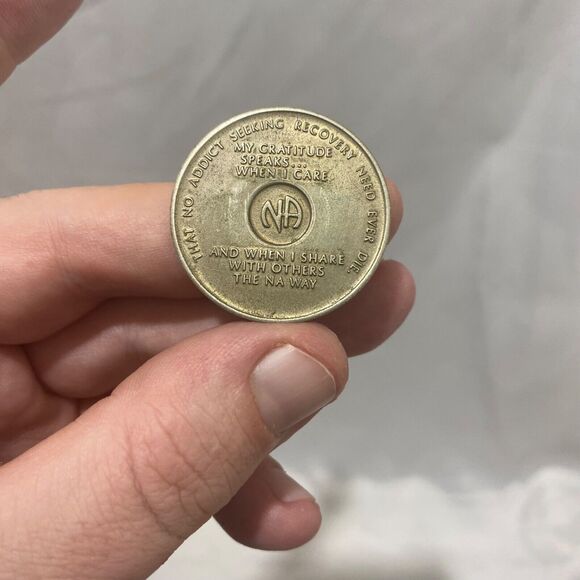 Set Of Two NA Sobriety Coins One 24 Year Is New And One 1 Year Is Older - Picture 7 of 7